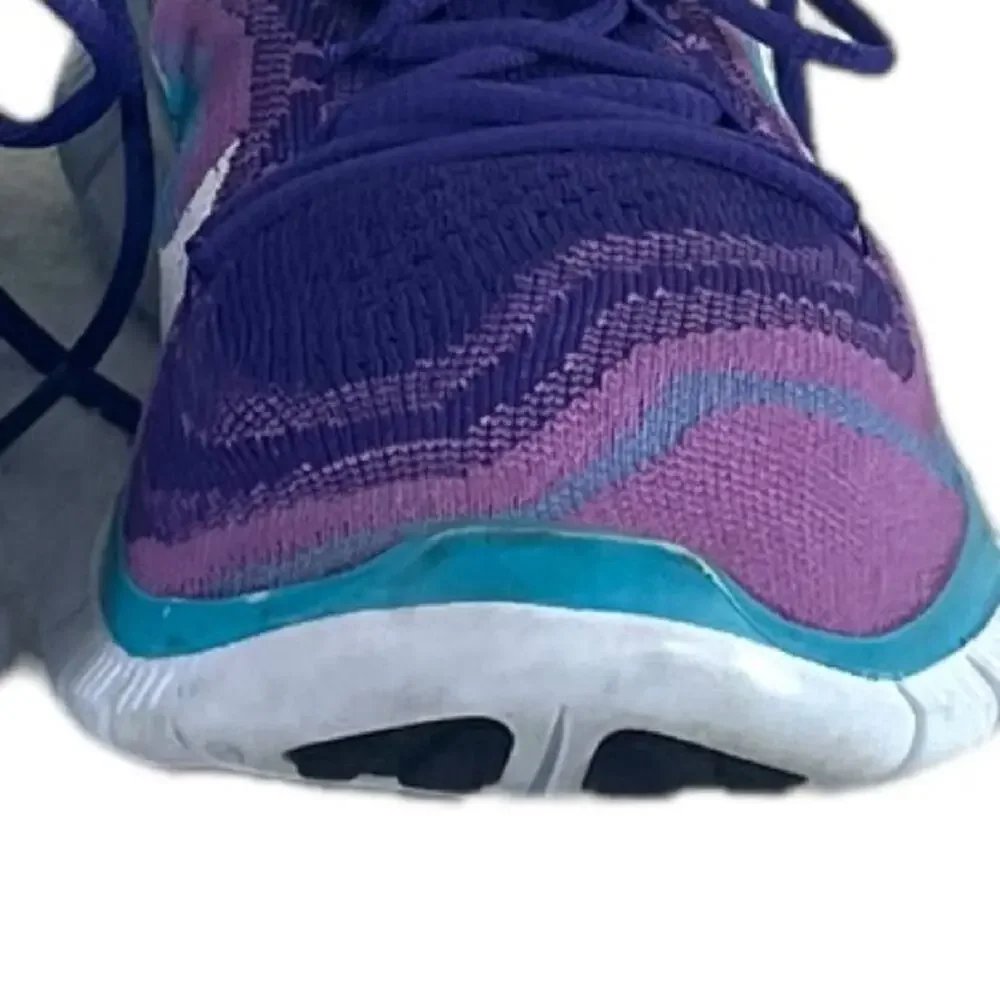 Nike Free Women’s Sneakers Running Teal Purple Pink Stretch Fabric Size 7.5